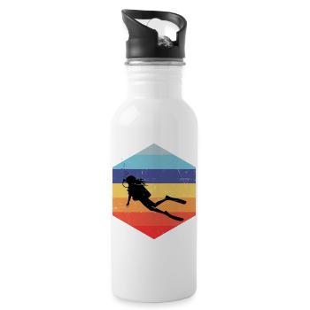 Gift idea for a freediver with freediving - Water bottle with straw - white - Right