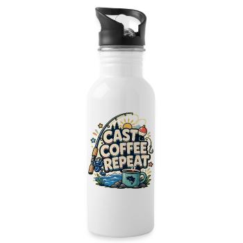 LANCER LE CAFÉ RÉPÉTER Pêche - Gourde avec paille intégrée - blanc - Droite