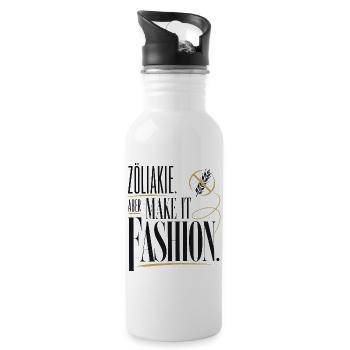 Zöliakie – Make It Fashion - Trinkflasche mit integriertem Trinkhalm - Weiß - Rechts