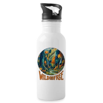 Wild Kind Free - Cercle de la Forêt - Gourde avec paille intégrée - blanc - Droite