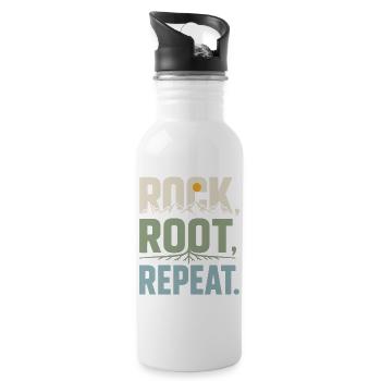Trailrunning – Rock, Root, Repeat - Trinkflasche mit integriertem Trinkhalm - Weiß - Rechts