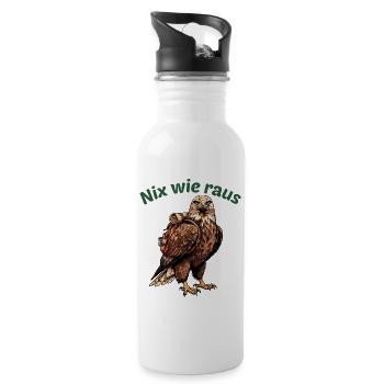 Nix wie raus Adler Outdoor - Trinkflasche mit integriertem Trinkhalm - Weiß - Rechts