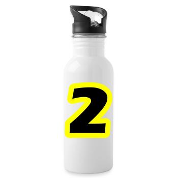 2 Number symbol - Water bottle with straw - white - Right