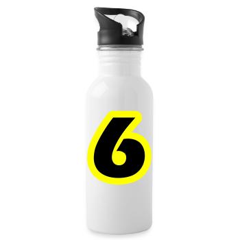 6 Number symbol - Water bottle with straw - white - Right