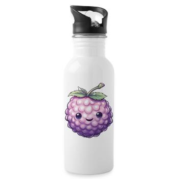 Motif de mûres Baies Costume de Carnaval - Gourde avec paille intégrée - blanc - Droite