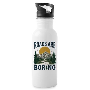 Course en sentier - Les routes sont ennuyeuses - Gourde avec paille intégrée - blanc - Droite