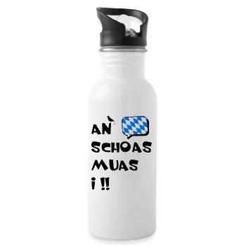 An Schoaß muas i, An Scheiß muas i - Gourde avec paille intégrée - blanc - Droite