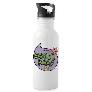 Schulkind 2026  - Trinkflasche mit integriertem Trinkhalm - Weiß - Rechts