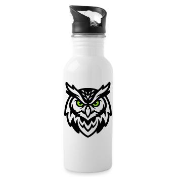 Owl Mascot E Sport Logo - Water bottle with straw - white - Right