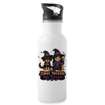 Hexen-Meute - Trinkflasche mit integriertem Trinkhalm - Weiß - Rechts