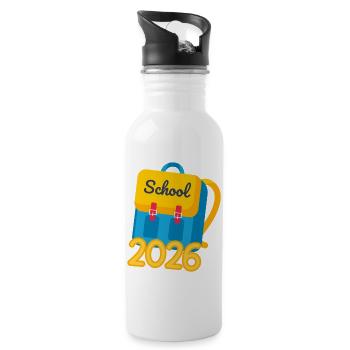 Don d’inscription scolaire 2026 Première année - Gourde avec paille intégrée - blanc - Droite