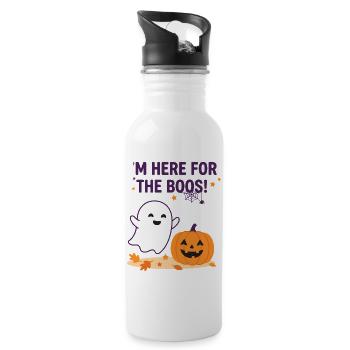 Ich bin hier für den wütenden Geist – lustiges Halloween - Trinkflasche mit integriertem Trinkhalm - Weiß - Rechts