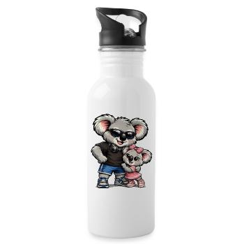 Süßer Koala – Großer Bruder - Trinkflasche mit integriertem Trinkhalm - Weiß - Rechts