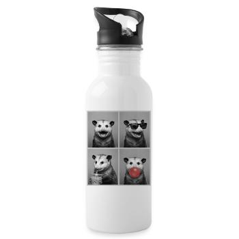 Opossums Opossum - Water bottle with straw - white - Right