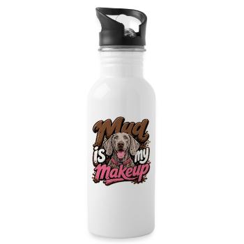 Weimaraner - Water bottle with straw - white - Right