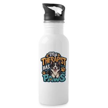 Cardiganwelshcorgi - Water bottle with straw - white - Right