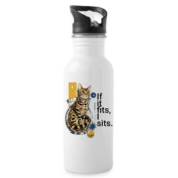 If I fit in, I sit in it – Bengal in a vase - Water bottle with straw - white - Right