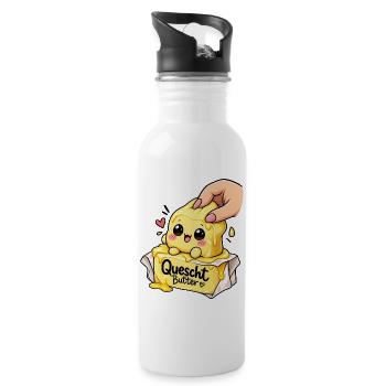 Quescht Butter Squishi - Trinkflasche mit integriertem Trinkhalm - Weiß - Rechts