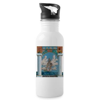 Segelkunst - Trinkflasche mit integriertem Trinkhalm - Weiß - Rechts