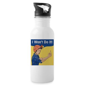 Ich werde es nicht tun - Trinkflasche mit integriertem Trinkhalm - Weiß - Rechts
