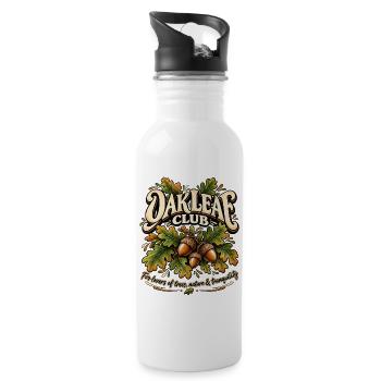 Oak Leaf Club – Eichenblätter & Eicheln Natur - Trinkflasche mit integriertem Trinkhalm - Weiß - Rechts