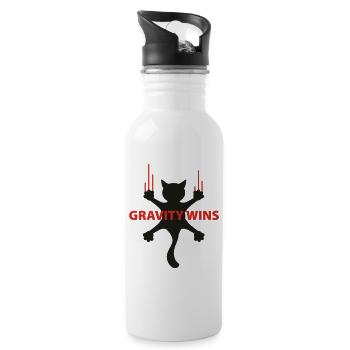 Gravity wins bloody Katze | Cat | Gravitation | - Gourde avec paille intégrée - blanc - Droite