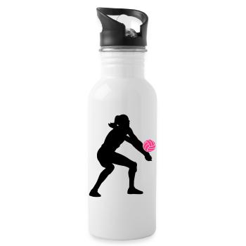 Volleyball Girl - Trinkflasche mit integriertem Trinkhalm - Weiß - Rechts