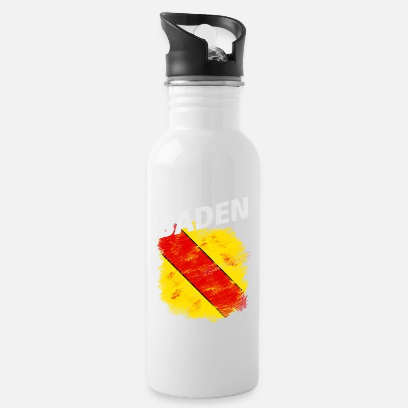 Baden - Trinkflasche mit integriertem Trinkhalm - Weiß