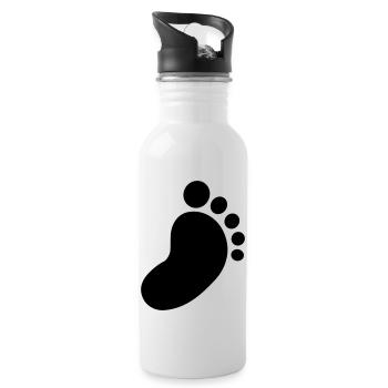 Fuß - Trinkflasche mit integriertem Trinkhalm - Weiß - Rechts