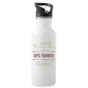 Wichtigere Berufe als - UPS Fahrer - rot retro - - Water bottle with straw - white - Right