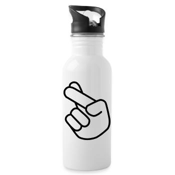 Fingers Crossed - Trinkflasche mit integriertem Trinkhalm - Weiß - Rechts
