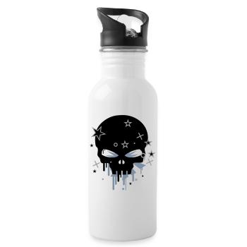 Skull - Water bottle with straw - white - Right