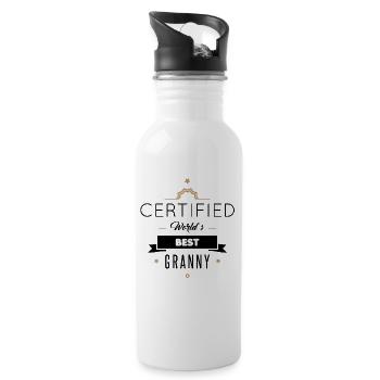 WORLD'S BEST GRANNY - Water bottle with straw - white - Right