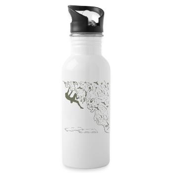 Klettern Bouldern - Trinkflasche mit integriertem Trinkhalm - Weiß - Rechts