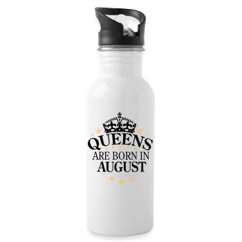 Queens August - Trinkflasche mit integriertem Trinkhalm - Weiß - Rechts