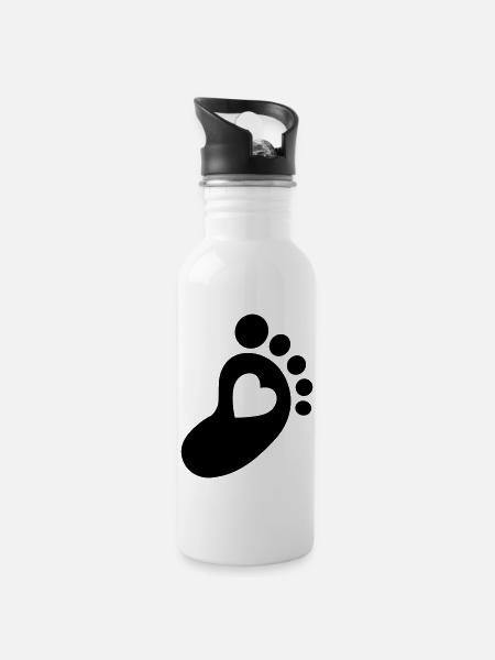 Baby foot - Water bottle with straw - white