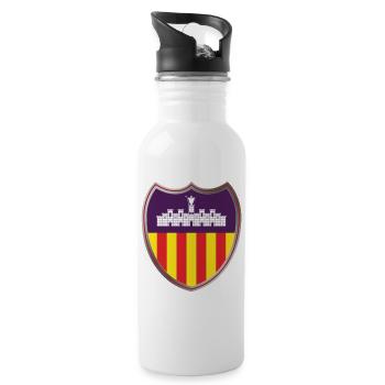 Mallorca (Wappen) - Trinkflasche mit integriertem Trinkhalm - Weiß - Rechts