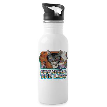 Verbrechen CAT- Breaking the Law - Trinkflasche mit integriertem Trinkhalm - Weiß - Rechts