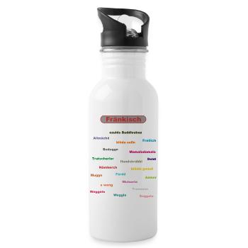 franken rs - Trinkflasche mit integriertem Trinkhalm - Weiß - Rechts