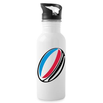 Frankreich Rugby-Ball - Trinkflasche mit integriertem Trinkhalm - Weiß - Rechts