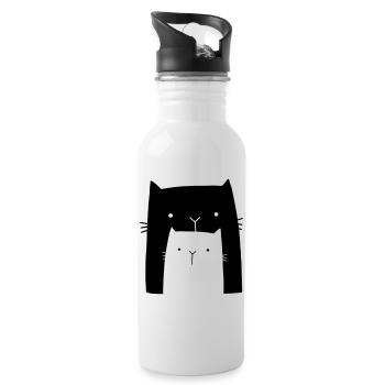 Cats chat famille cadeau maman enfant - Gourde avec paille intégrée - blanc - Droite