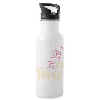 TINKER - mein - Trinkflasche mit integriertem Trinkhalm - Weiß - Rechts