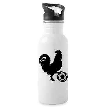 Frankreich Fußball-Hahn - Trinkflasche mit integriertem Trinkhalm - Weiß - Rechts