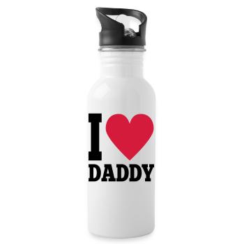 I love daddy - Water bottle with straw - white - Right