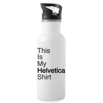 Typografie Shirt Grafikdesign Geschenkindee - Trinkflasche mit integriertem Trinkhalm - Weiß - Rechts