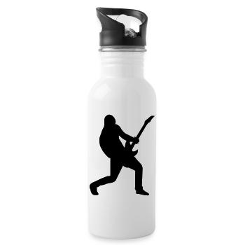 Guitar player male de - Trinkflasche mit integriertem Trinkhalm - Weiß - Rechts