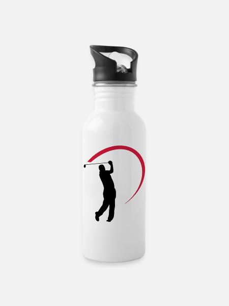 golf - Gourde avec paille intégrée - blanc