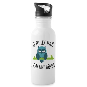 I can not have an Owl - Water bottle with straw - white - Right