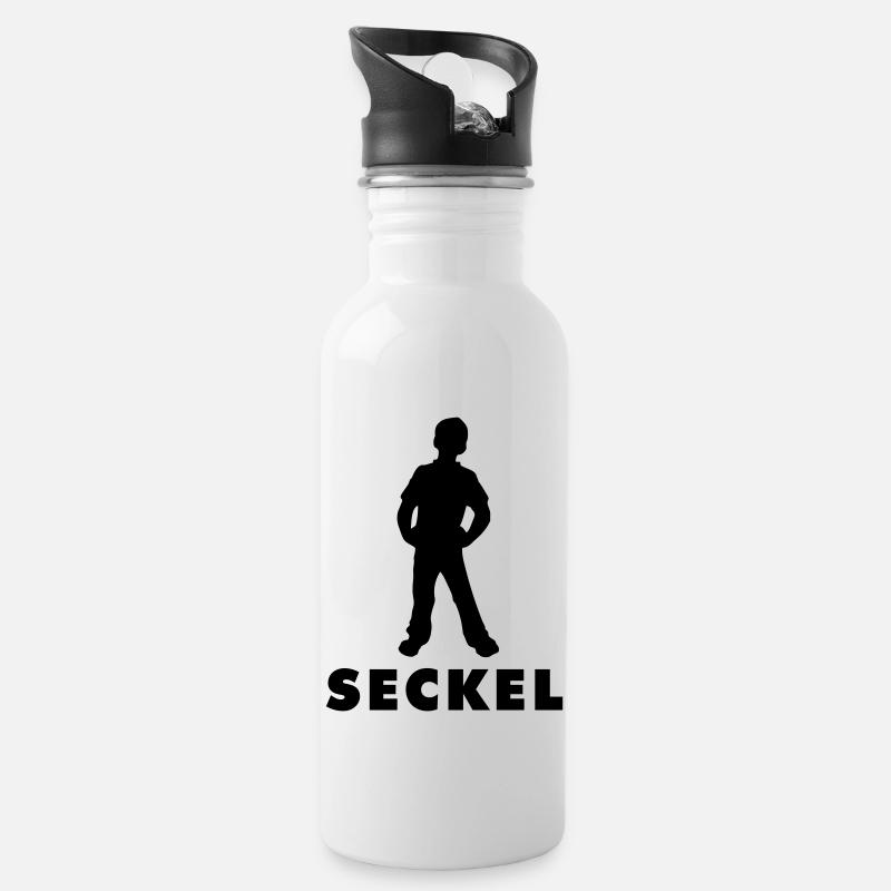 Pforzheimer Seckel - Trinkflasche mit integriertem Trinkhalm - Weiß