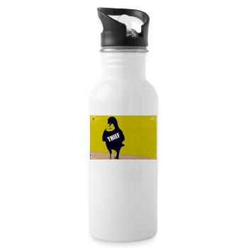 The raven, the thief - Water bottle with straw - white - Right